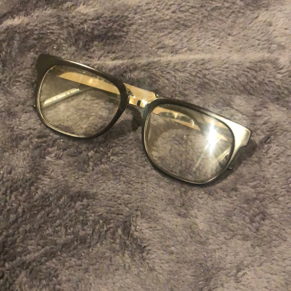 Clear Hipster Readers with Mirrored Metal Temples
